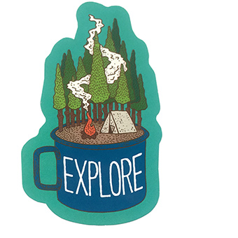 470121 Camp Cup Explore Sticker