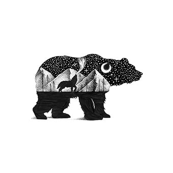 470120 Bear & Wolf Sticker
