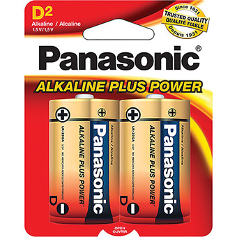 D Alkaline Plus Power Batteries - Pack of 2