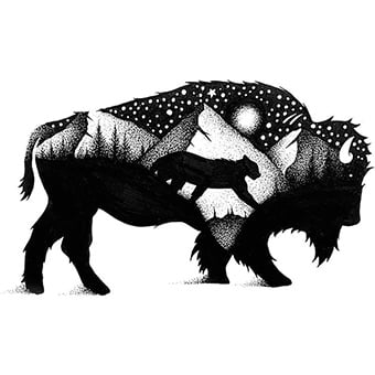 470138 The Bison Sticker