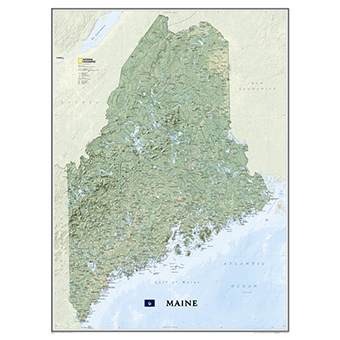 Picture of National Geographic 603317 Maine Paper Wall Map
