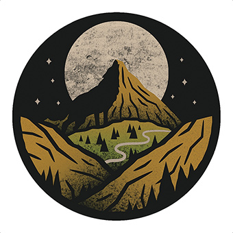 Mountain & Moon Sticker