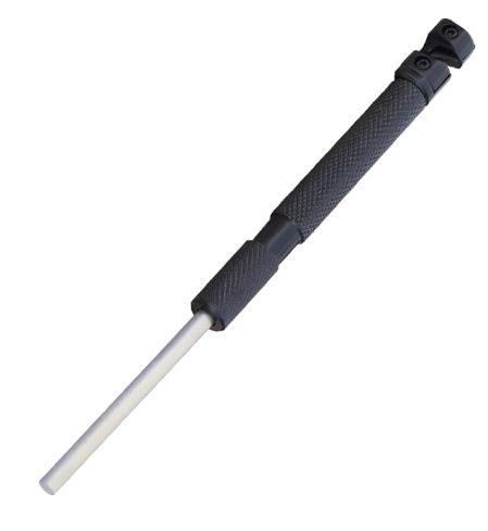 Tactical Diamond & Carbide Sharpening Rod - Black - Compact Design - Military Tough
