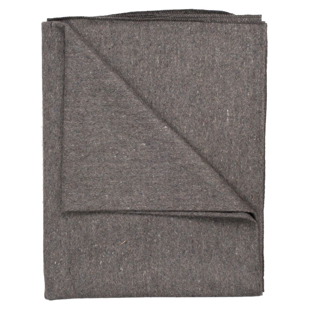 Woven 55 Percent Wool Blanket - Grey