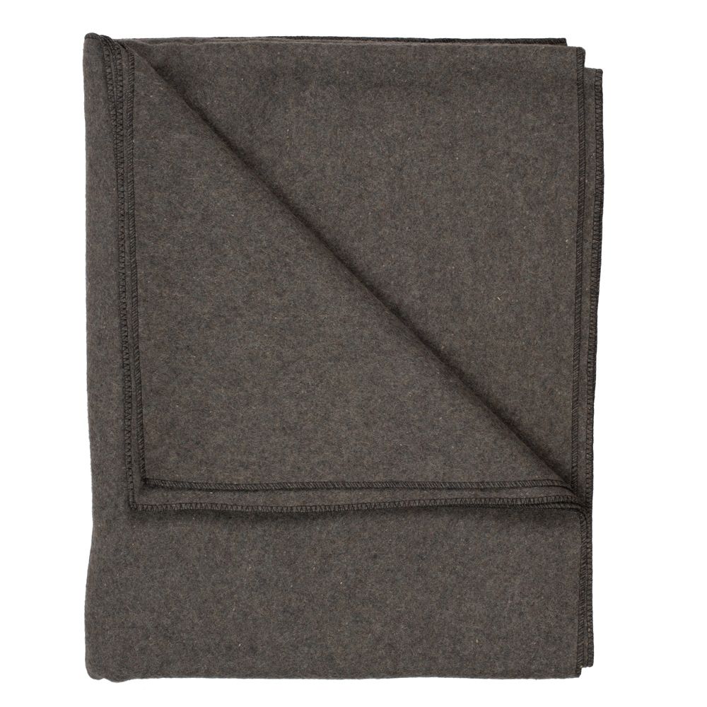 Woven 80 55 Percent Wool Blanket - Grey