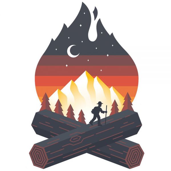 Campfire Printed Sticker