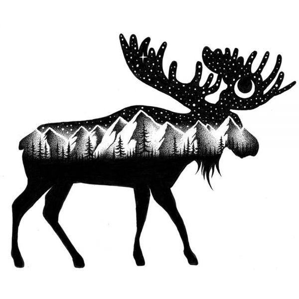 Moose Printed Sticker