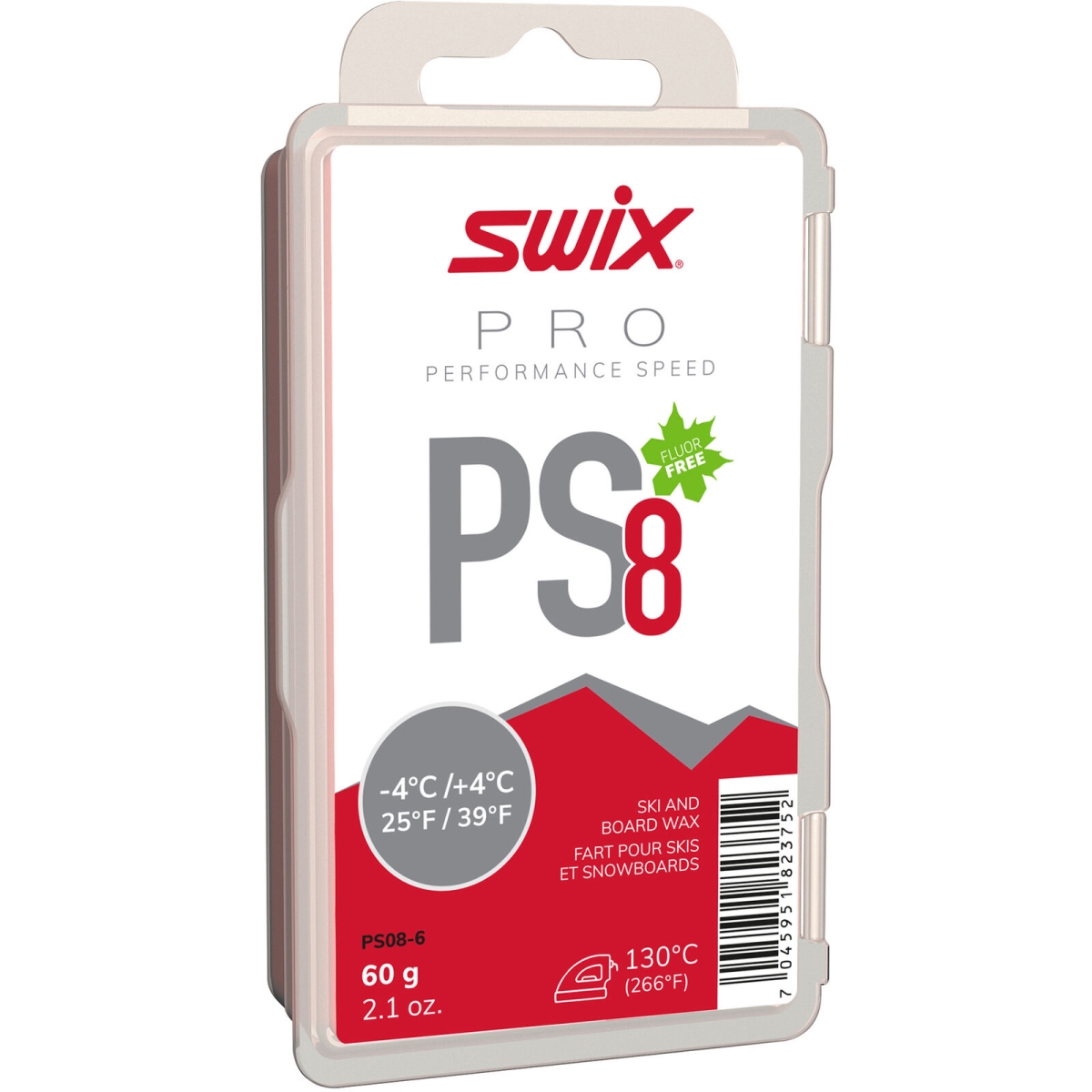 Picture of Swix 129127 Fluoro-Free Ski Snowboard Glide Wax&#44; Red - PS08