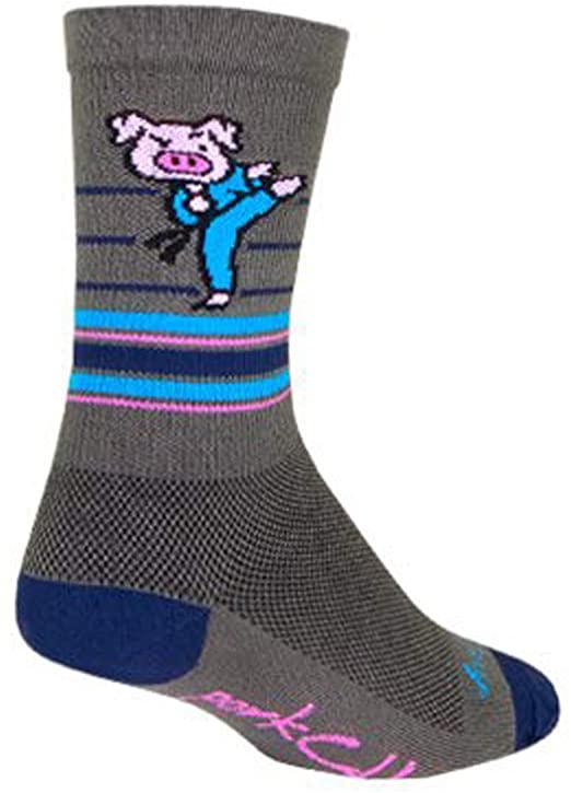 6 in. Cycling & Running Socks, Porkchop- Large & Extra Large