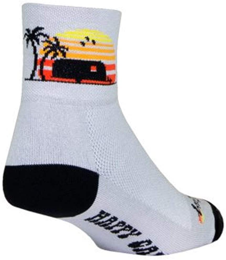 272118 Cycling & Running Socks, Happy Camper - Small & Medium