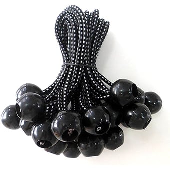 121025 6 in. Black Ball Bungee - Pack of 25