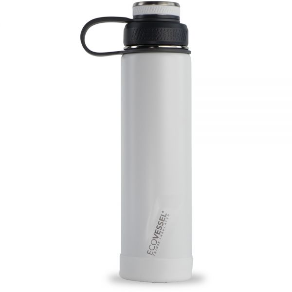 Picture of Eco Vessel 734821 24 oz Boulder Trimax Insulated Stainless Steel Water Bottle, Whiteout