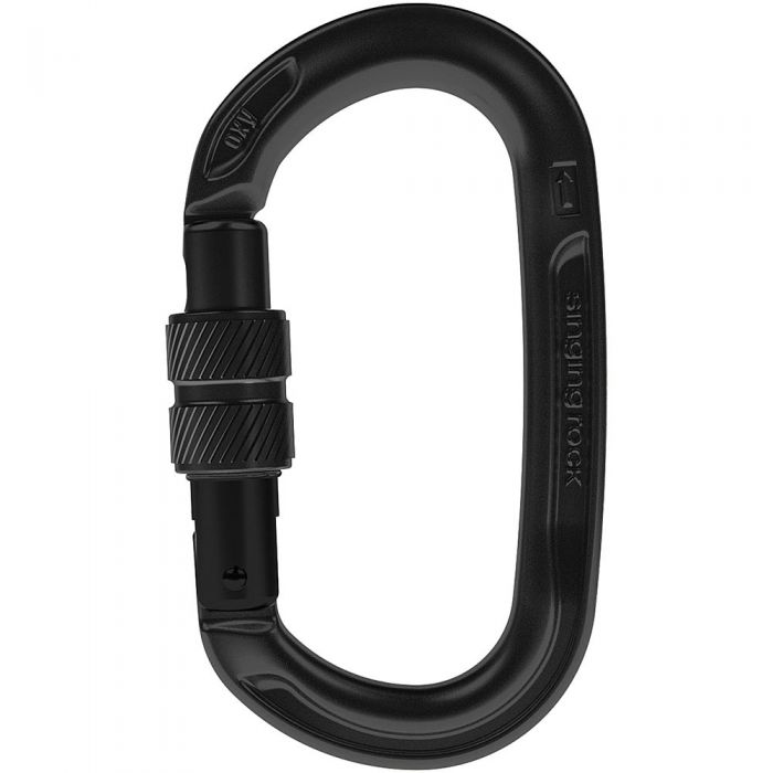 422166 Screw Gate Oval Oxy Carabiner, Black