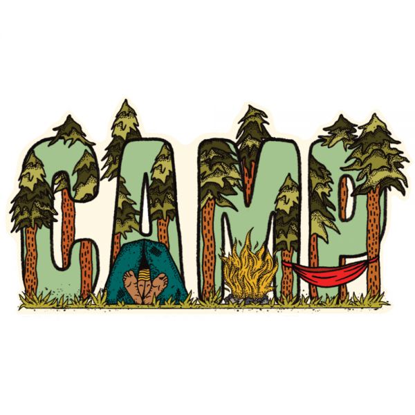 Dishwasher Safe & Waterproof Die-Cut Camp Sticker