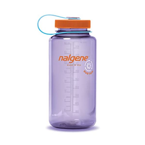 Picture of Nalgene 342763 32 oz Wide Mouth Sustain Tritan BPA-Free Water Bottle Made with Material Derived from 50 Percent Plastic Waste, Amethyst