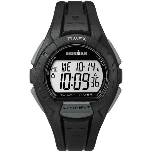 379157 Ironman Essential 10 Full-Size LAP Sports Watch - Black -  Timex