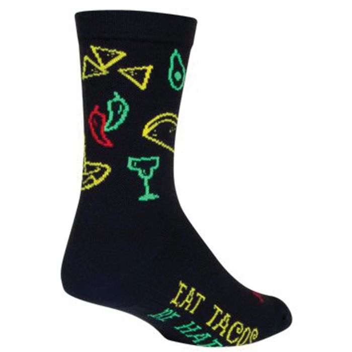 Sock Guy | Taco Life Crew Sock - 6" Men's | Size Small/medium In Black | Nylon