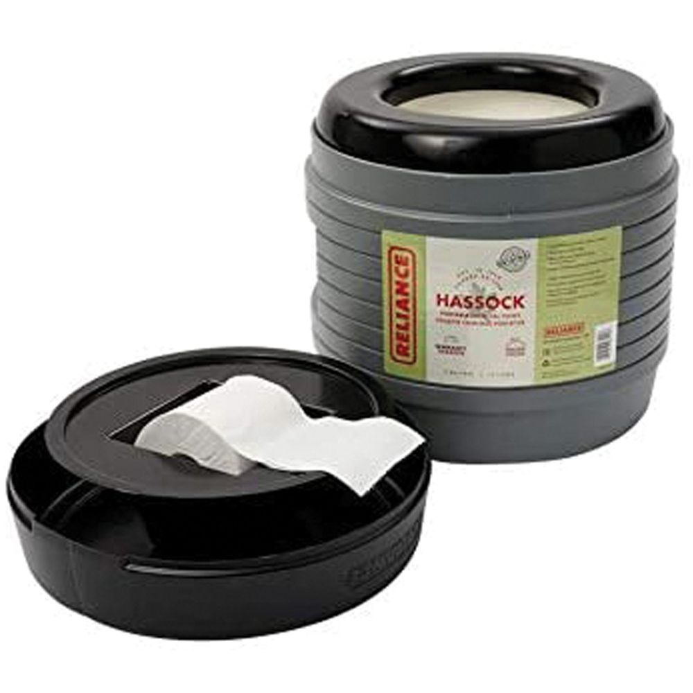 Hassock Portable Toilet, Grey & Black