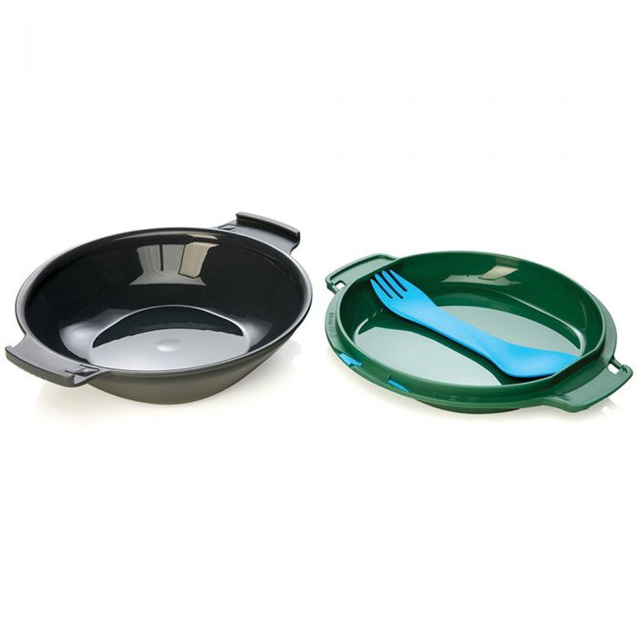 Picture of Human Gear 700170 Gokit Light Flatware, Charcoal & Green