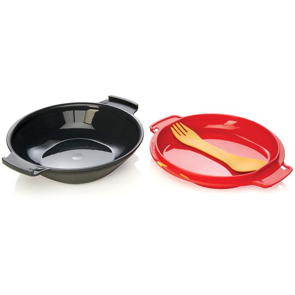 Picture of Human Gear 700172 Gokit Light Flatware, Charcoal & Red