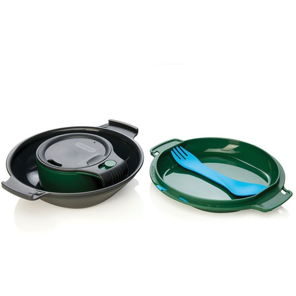 Picture of Human Gear 700173 Gokit Deluxe Flatware&#44; Charcoal & Green