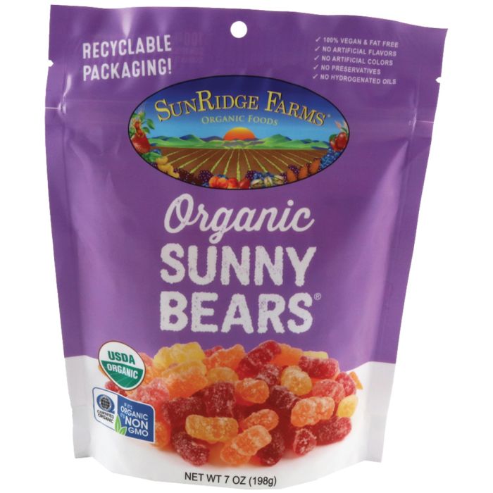 Picture of Sunridge Farms 533053 7 oz Organic Vegetarian Sunny Bears Gummy Candy