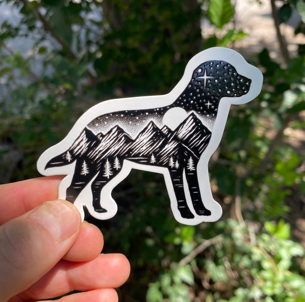 470181 3.2 x 2.5 in. The Adventure Dog Sticker