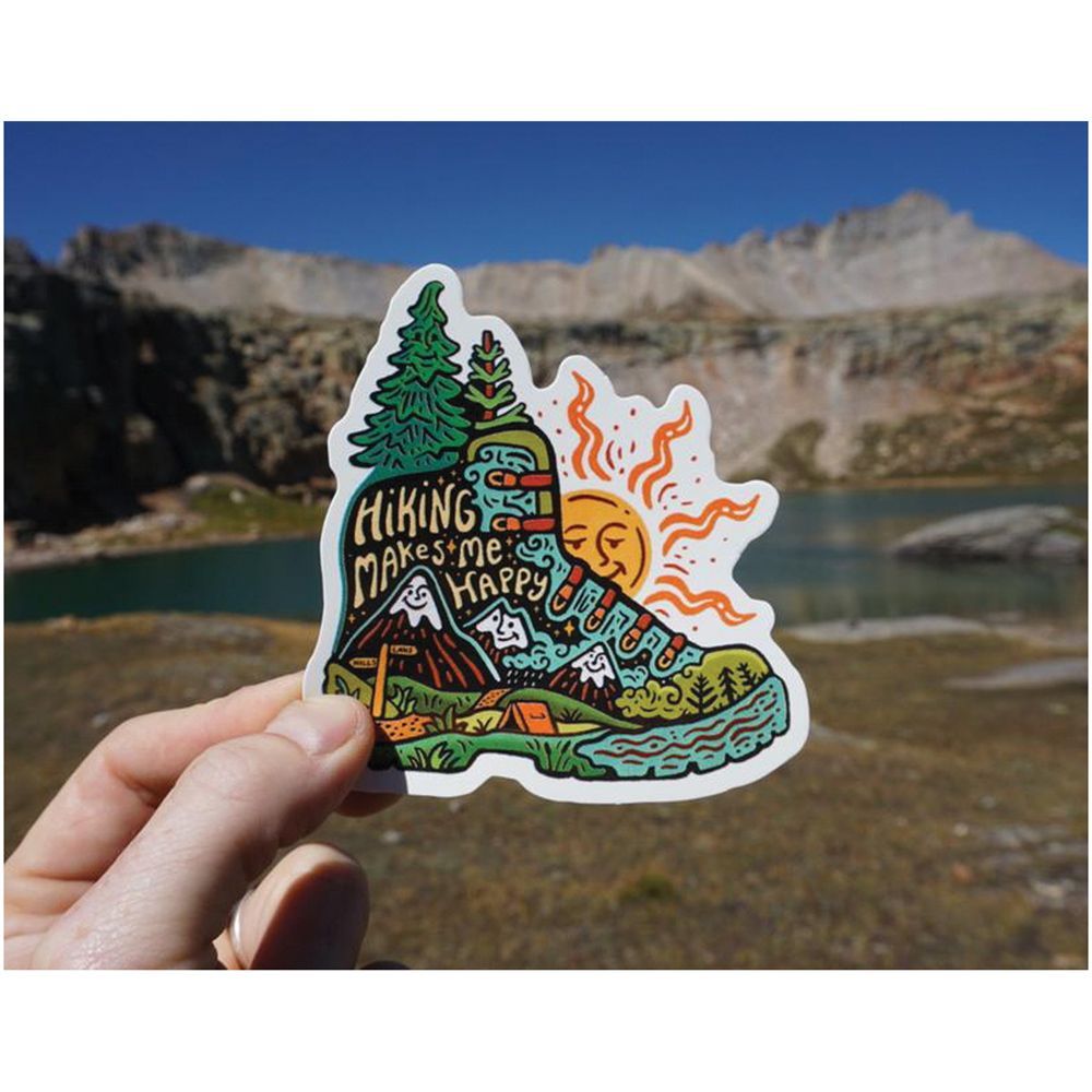 Hiking Makes Me Happy Die-Cut Sticker