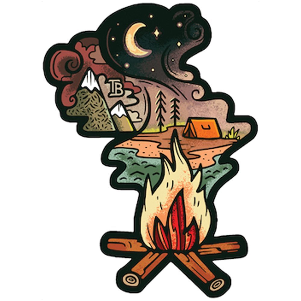 Campfire Dreaming Die-Cut Sticker