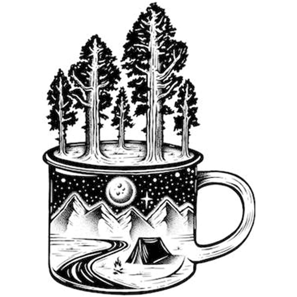Camp Cup Mountains Die-Cut Sticker