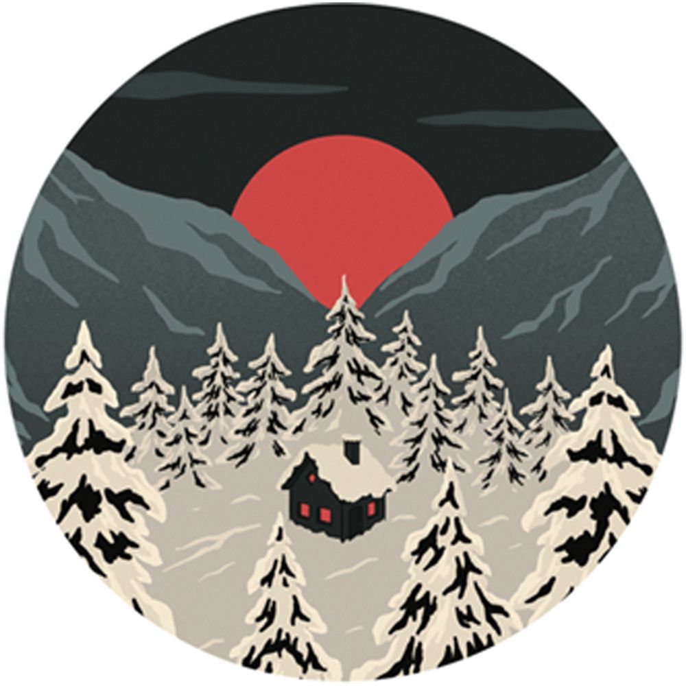 Winter Cottage Die-Cut Sticker