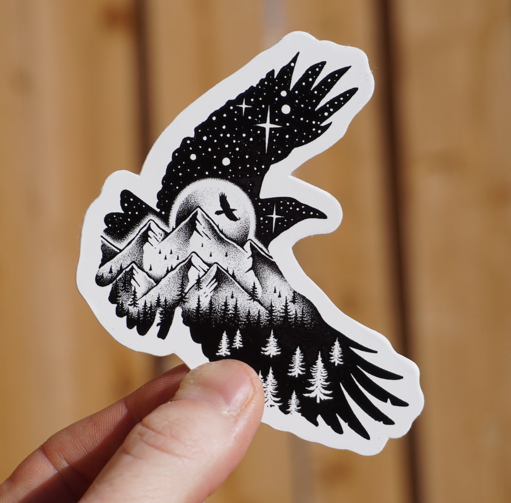 3.5 x 3 in. Fly High Bird Sticker
