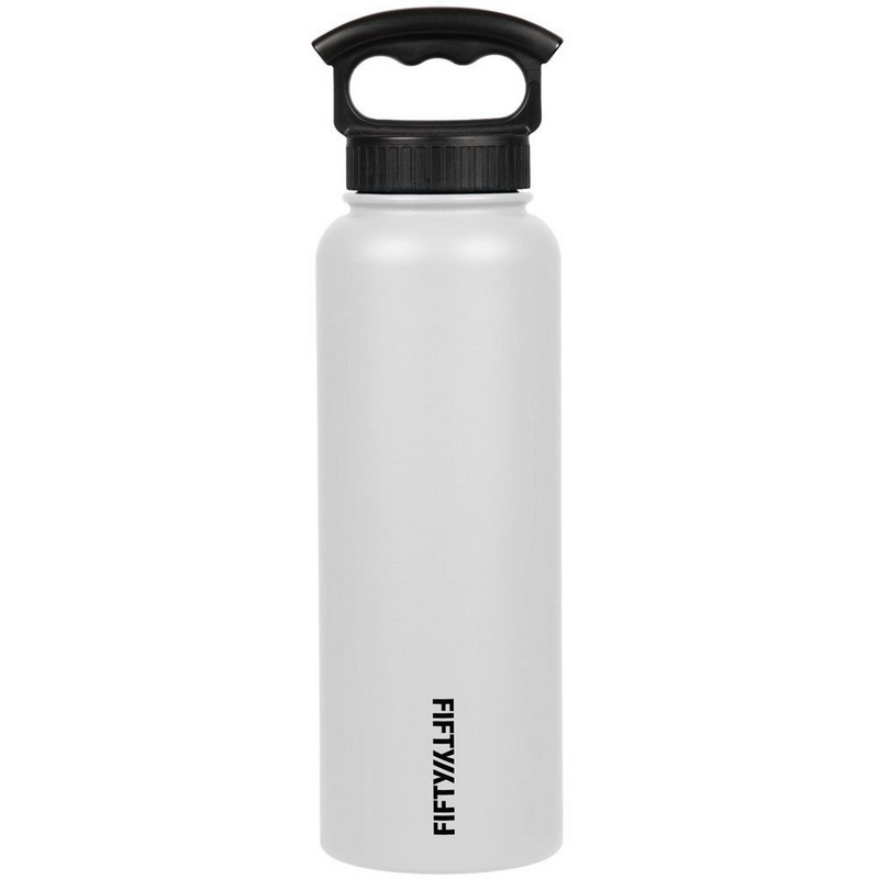 Picture of Fifty & Fifty 592079 40 oz Vacuum Insulated Bottle with 3 Fing, White