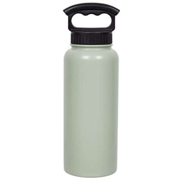 Picture of Fifty Fifty 568561 34 oz Stainless Steel PP Lid Bottle with 3 Finger Cap, Sage Green