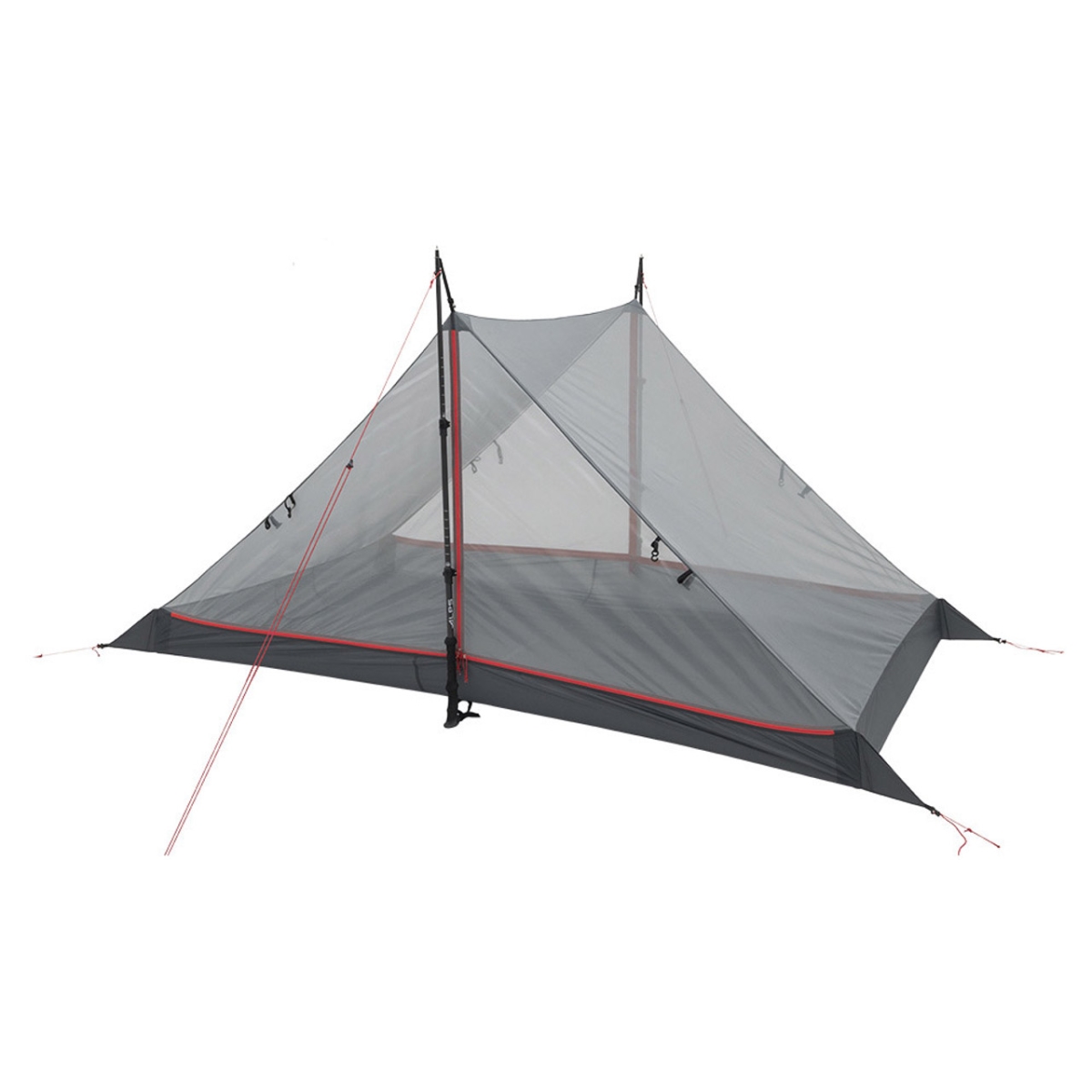422198 45 in. Hex 2-Person Tent, Charcoal & Red