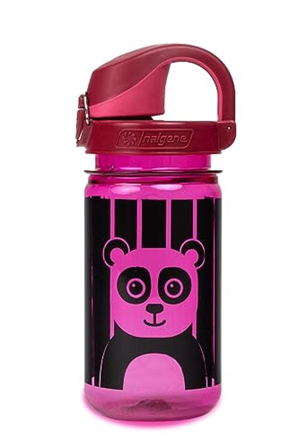 Picture of Nalgene 342260 12 oz Sustain Tritan BPA-Free Kids on the Fly Water Bottle, Pink - Panda