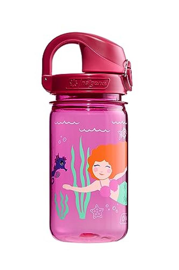 Picture of Nalgene 342265 12 oz Sustain Tritan BPA-Free Kids on the Fly Water Bottle, Pink - Mermaid