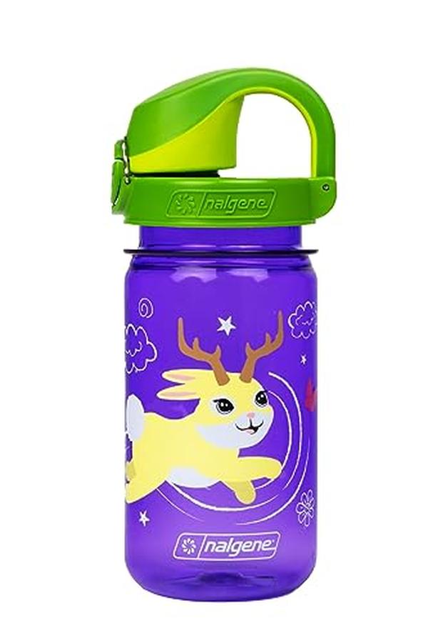 Picture of Nalgene 342266 12 oz Sustain Tritan BPA-Free Kids on the Fly Water Bottle, Purple - Jackalope