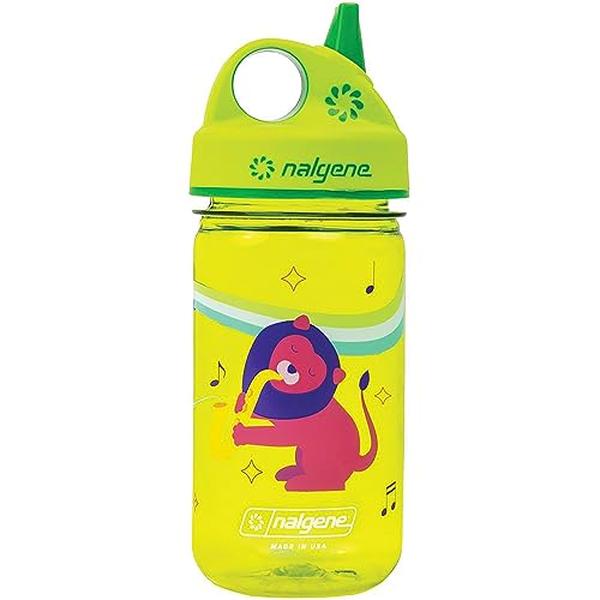 Picture of Nalgene 342267 12 oz Kids Sustain Grip-N-Gulp Water Bottles, Musical Lion