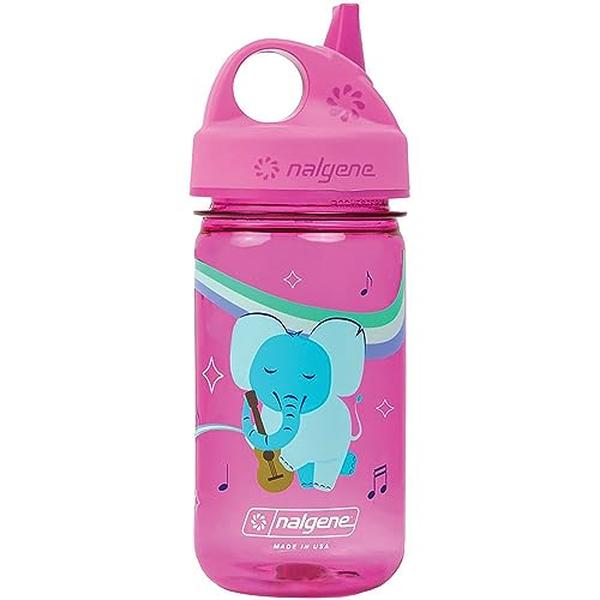Picture of Nalgene 342270 12 oz Kids Sustain Grip-N-Gulp Water Bottles, Musical Elephant