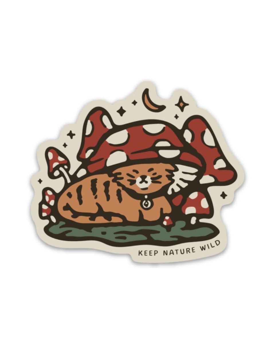 666742 3 x 2.55 in. Toadstool Tabby Sticker, Multi Color