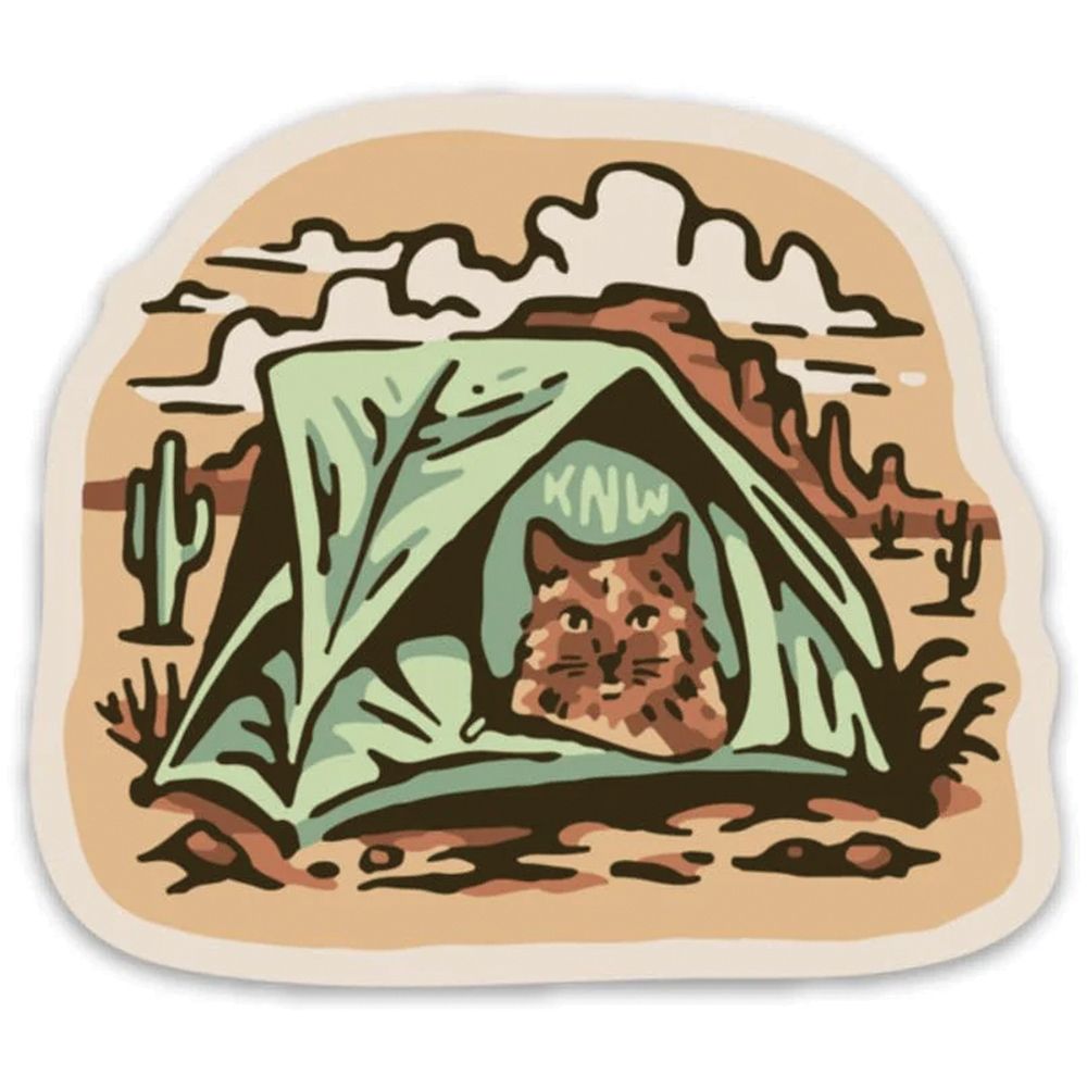 666741 Camping Kitty Sticker