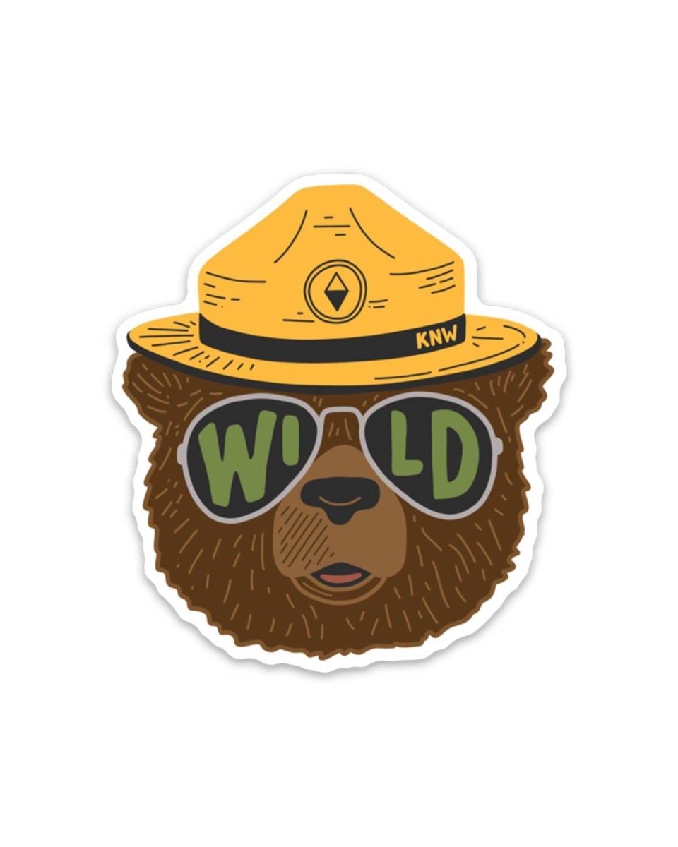 666734 3 x 3.29 in. Wild Bear Sticker, Multi Color