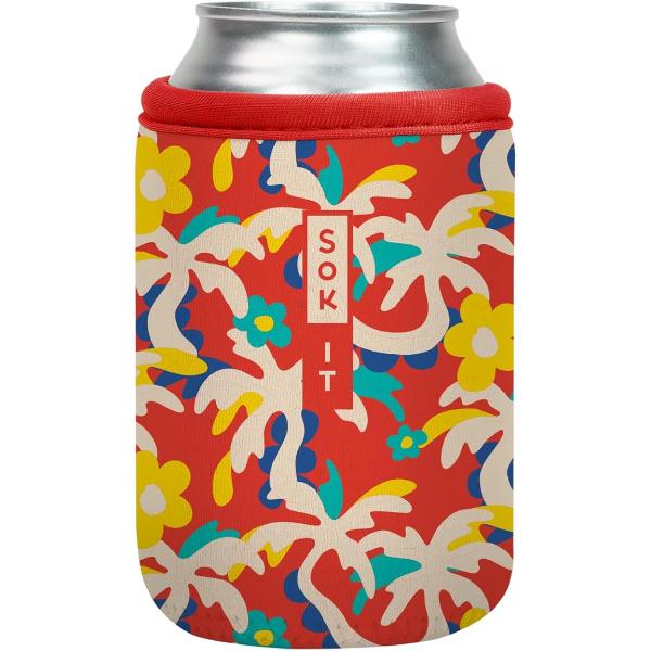Picture of Sok-It 122321 12 oz Can Sok Sleeve for Beer & Soda Insulated Neoprene Cover, Tropical Tangle