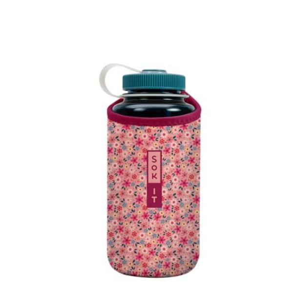 Picture of Sok-It 122302 32 oz Botl Sok Water Bottle Sleeve Insulated Neoprene Cover, Spring Bouquet