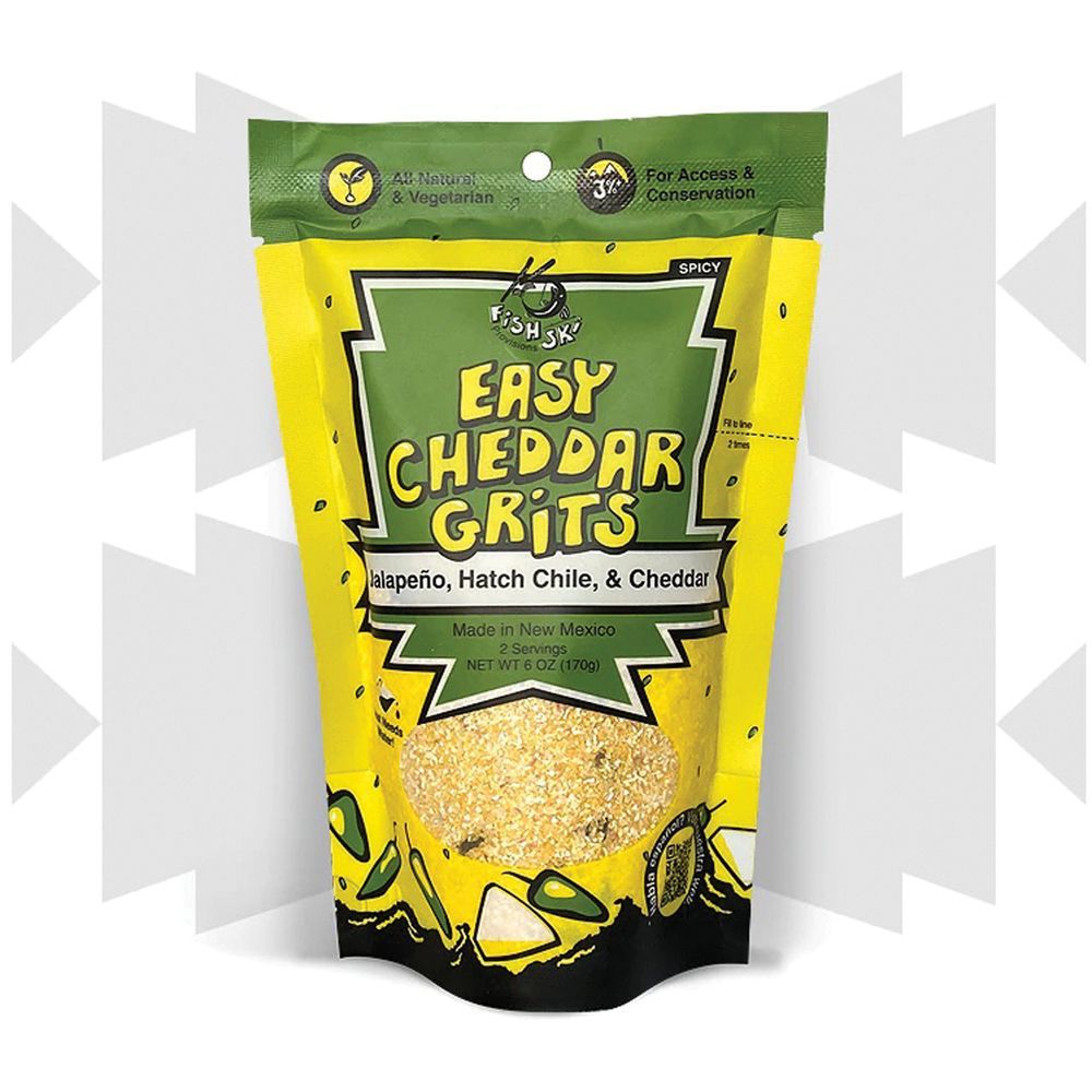 Picture of Fishski 607188 Jalapeno Hatch Green Chile Cheddar Yellow Corn Grits Food Pouch