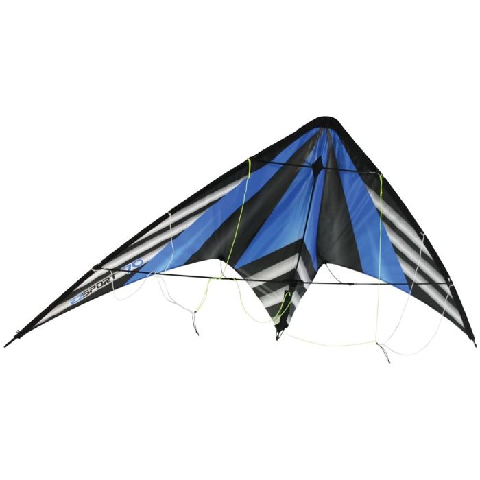 516223 70 in. 7DC Sport Dual Control Ripstop Nylon Delta Stunt Kite - Blue