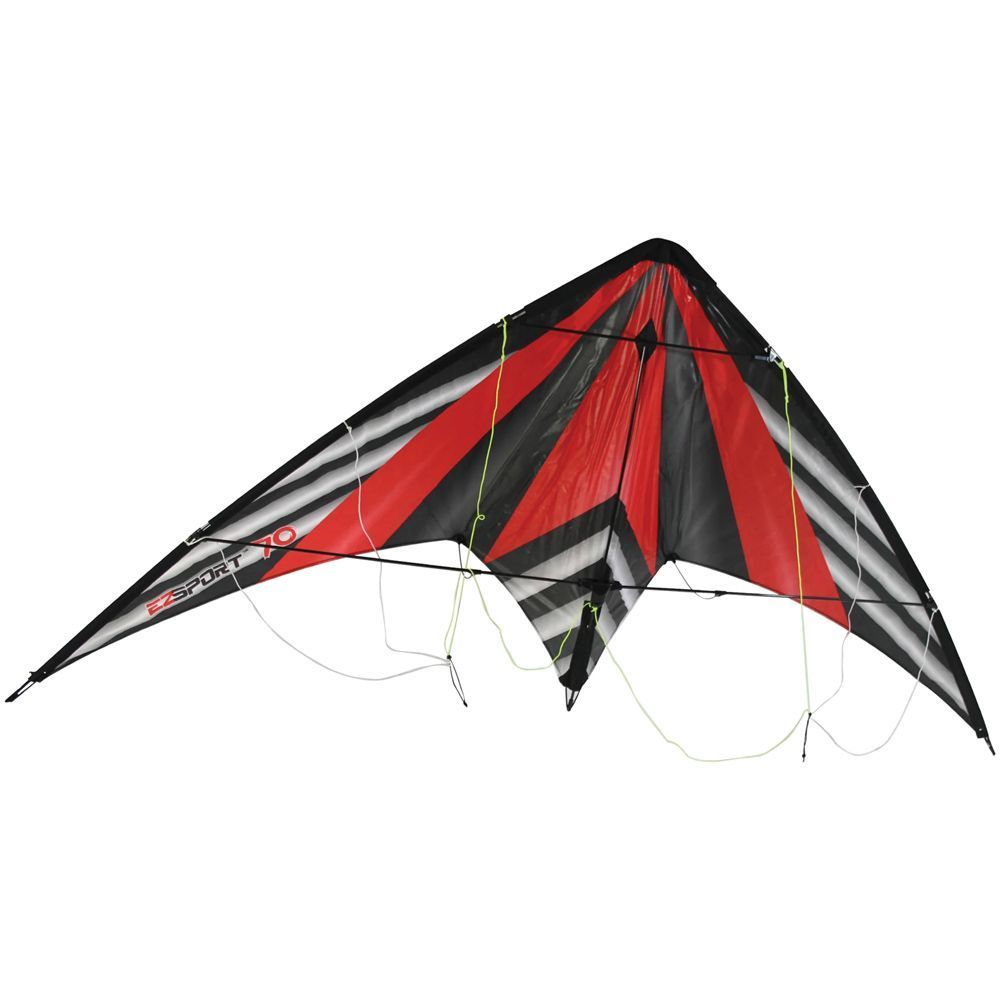 516225 70 in. 7DC Sport Dual Control Ripstop Nylon Delta Stunt Kite - Red