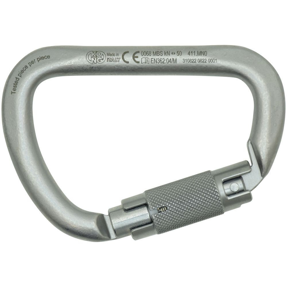 433303 Carbon Steel Ansi Triple-Lock Carabiner - White - Extra Large