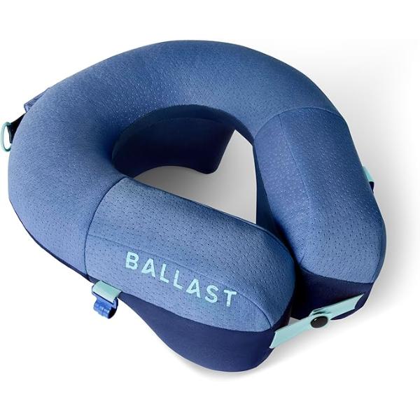 13 x 12 in. Pro Beach & Travel Pillow - Inflatable Neck Pillow for Airplanes - Beach & Pool - Compact & Water-Resistant, Ocean Blue - Small